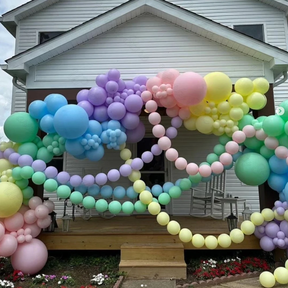 10/20/30Pcs Linking Balloons 6/12inch Pastel Colorful Latex Tail Globos Link Balloons for Birthday Wedding Christmas Party Decor