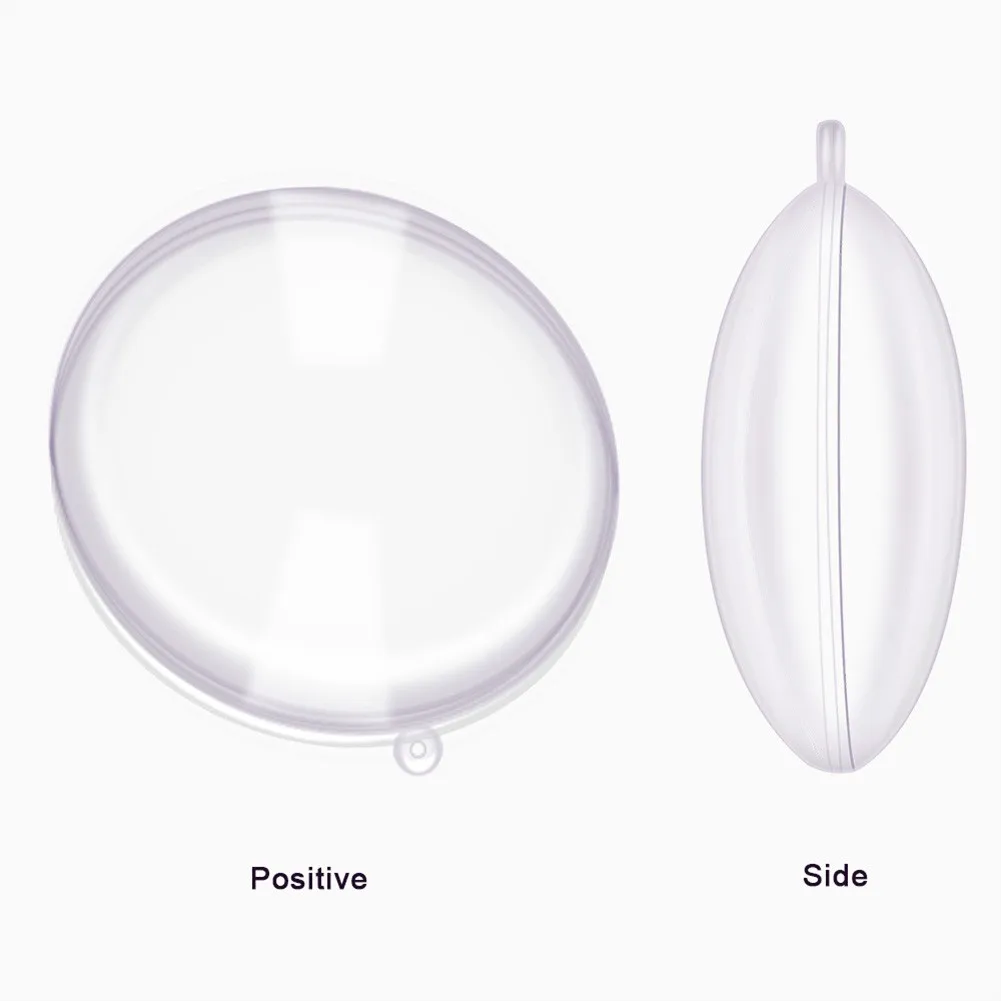10pcs 7/9/11cm Xmas Tree Hanging Ball Christmas Clear Flat Ball Plastic Baubles Open Balls Candy Gift Box For Home Decor Wedding