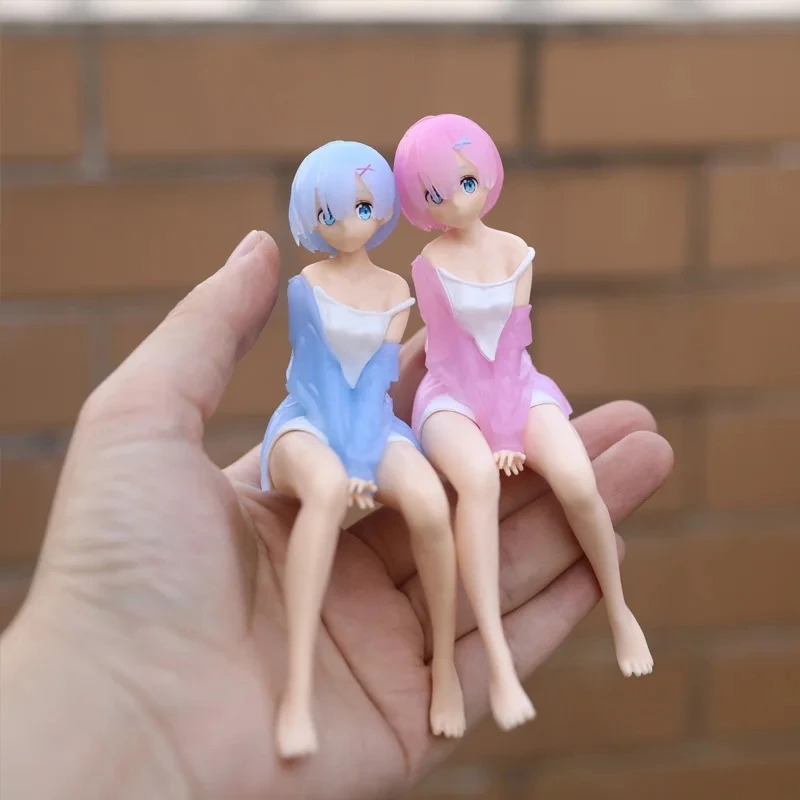 14cm Anime Re: Life In A Different World From Zero Rem Ram Action Figures PVC Model Collection Kids Toys Statue Christmas Gift
