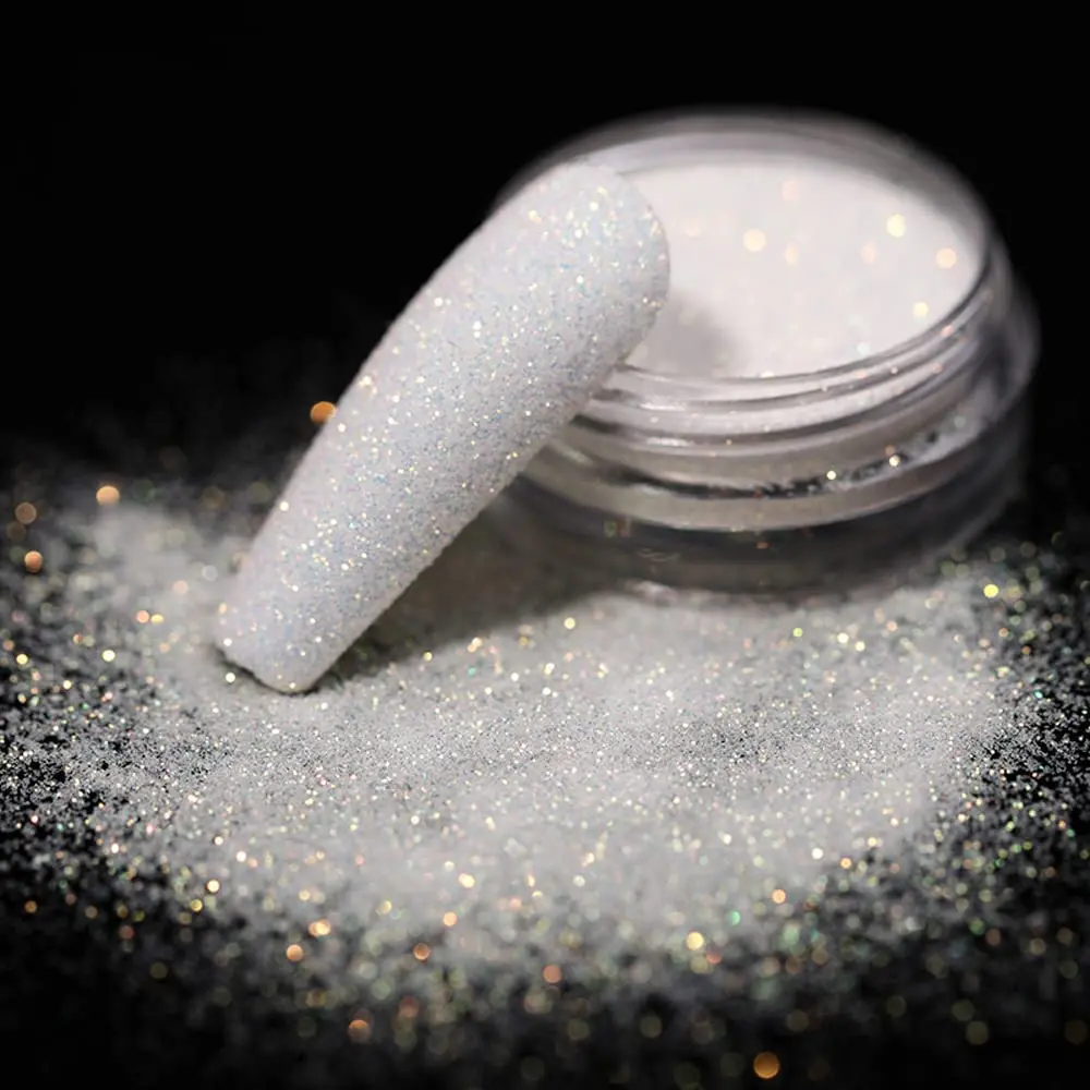10g Shining Sugar Nail Glitter Powder Candy Coat Effect White Black Transparent Pigment Dust Nails Art Decorations DIY Christmas