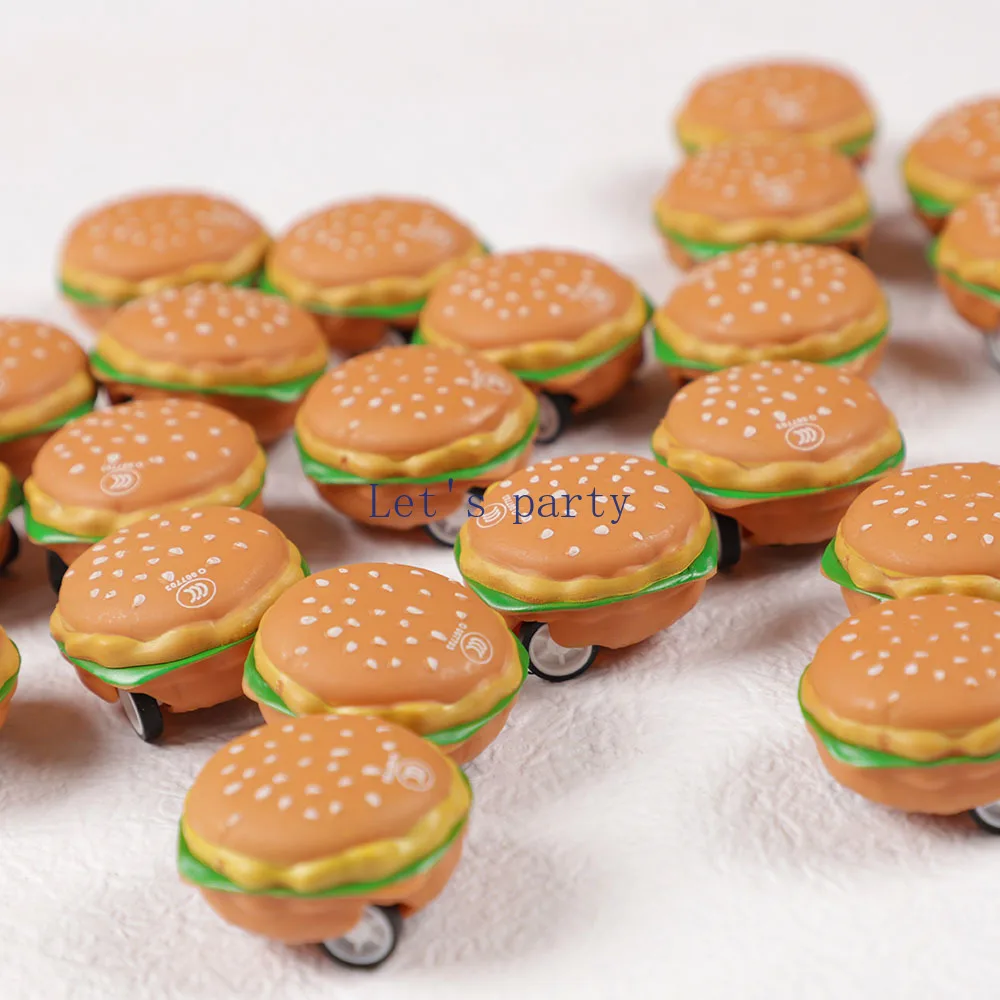 15Pcs Mini Cute 3D Burger Pull Back Cars Toy for kids Birthday Party favors Baby Shower Gift Pinata Filler Reward Christmas Gift