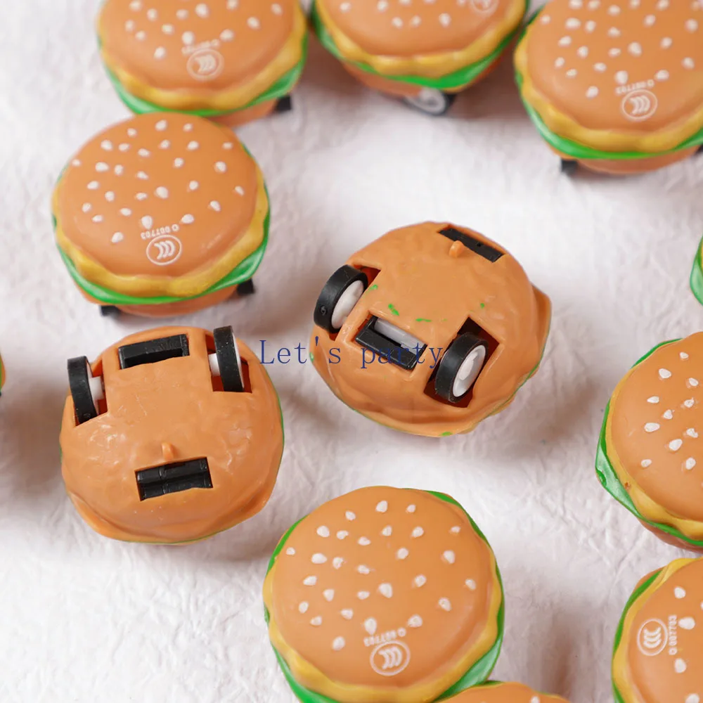 15Pcs Mini Cute 3D Burger Pull Back Cars Toy for kids Birthday Party favors Baby Shower Gift Pinata Filler Reward Christmas Gift