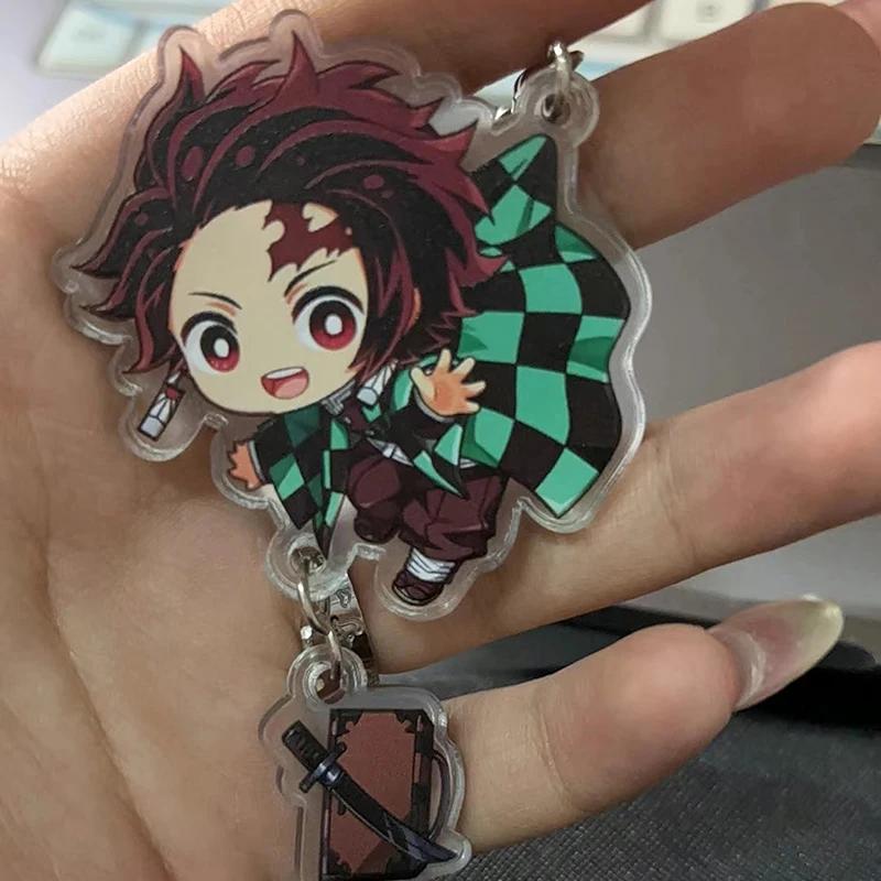 Hot Demon Slayer Tanjiro Kamado Acrylic Keychain Anime Peripherals Cute Cartoons Fashion Jewelry Backpack Pendant Christmas Gift