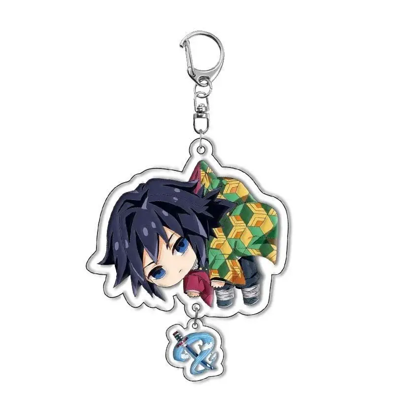 Hot Demon Slayer Tanjiro Kamado Acrylic Keychain Anime Peripherals Cute Cartoons Fashion Jewelry Backpack Pendant Christmas Gift