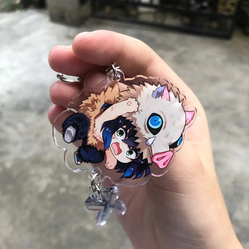 Hot Demon Slayer Tanjiro Kamado Acrylic Keychain Anime Peripherals Cute Cartoons Fashion Jewelry Backpack Pendant Christmas Gift