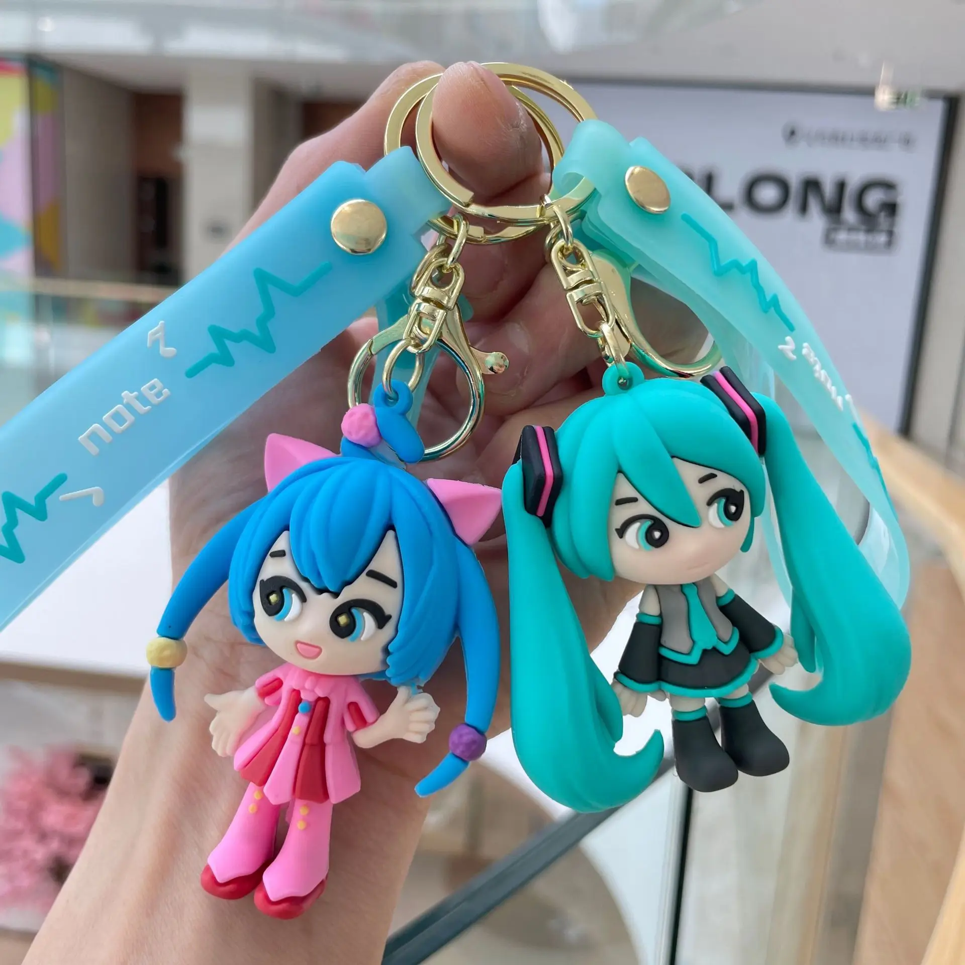 Hatsune Miku Keychain Anime Doll Bag Pendant Cartoon Small Decoration Accessories Car Key Chain Backpack Charm Christmas Gift