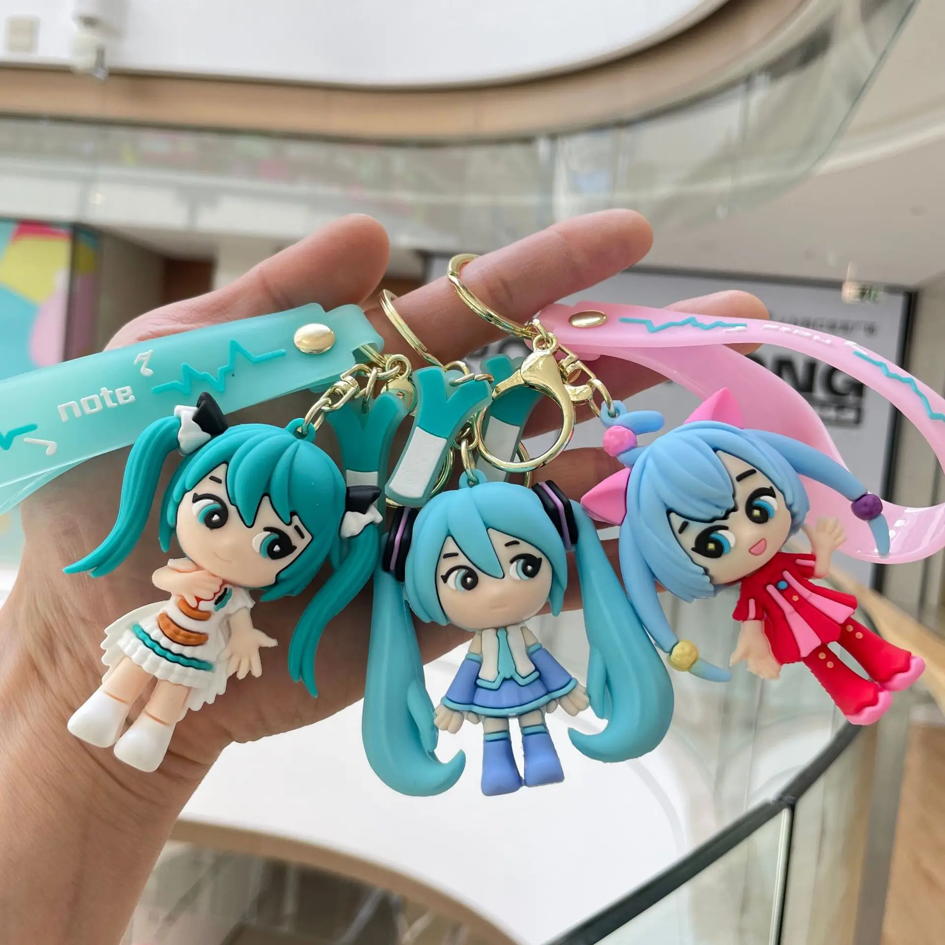 Hatsune Miku Keychain Anime Doll Bag Pendant Cartoon Small Decoration Accessories Car Key Chain Backpack Charm Christmas Gift