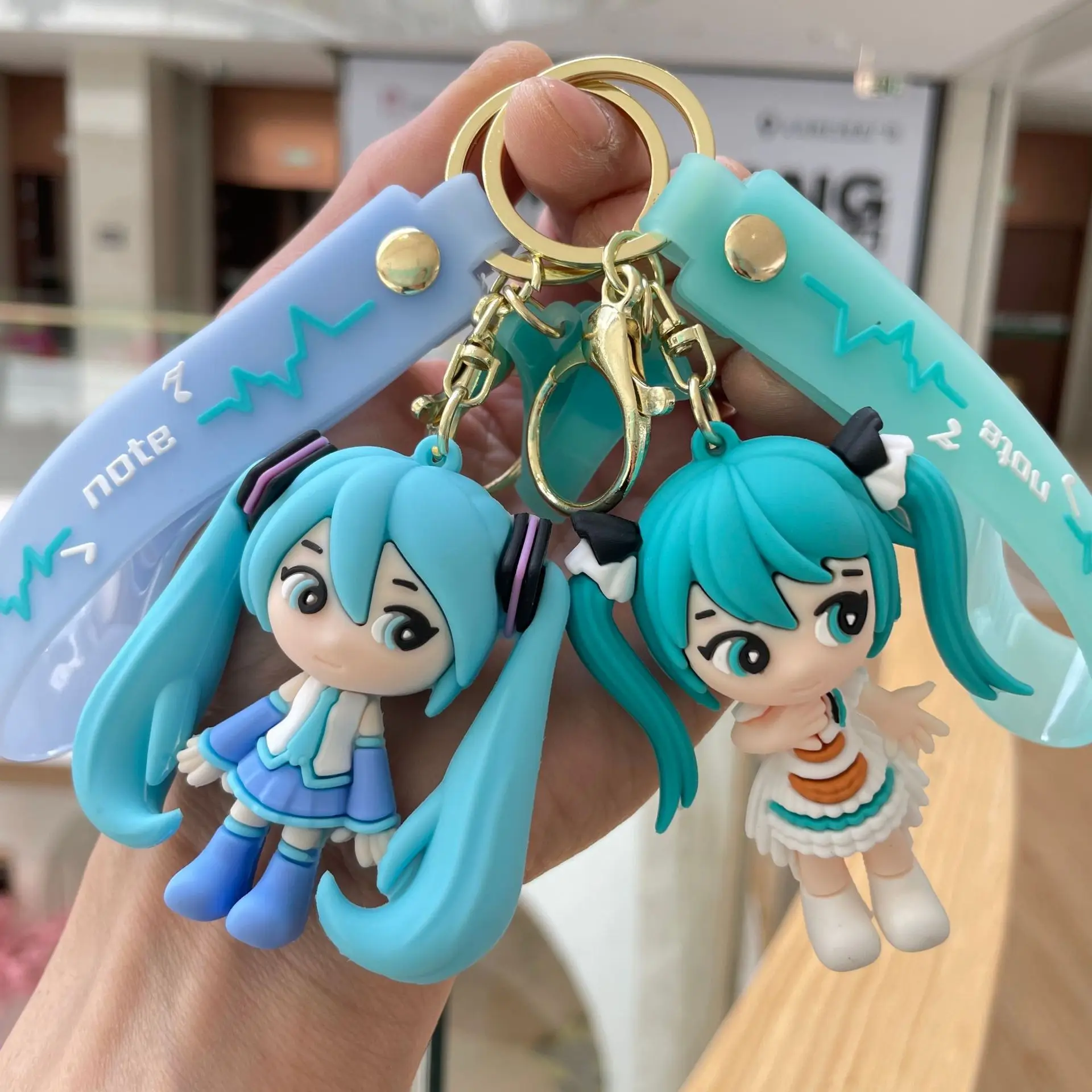 Hatsune Miku Keychain Anime Doll Bag Pendant Cartoon Small Decoration Accessories Car Key Chain Backpack Charm Christmas Gift