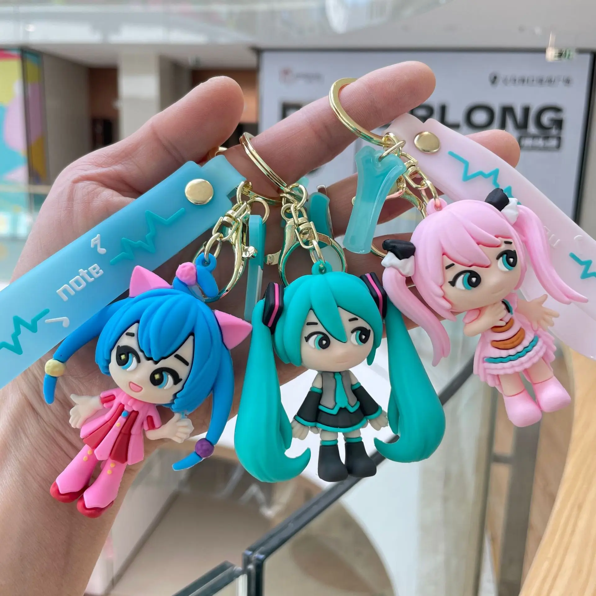 Hatsune Miku Keychain Anime Doll Bag Pendant Cartoon Small Decoration Accessories Car Key Chain Backpack Charm Christmas Gift