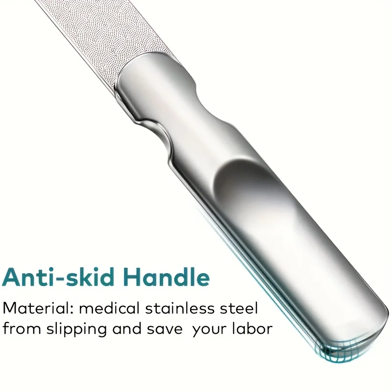 Professional Stainless Steel Nail File Double-Sided Heavy Duty & Reusable Manicure Tool for Natural Nails Christmas Gift