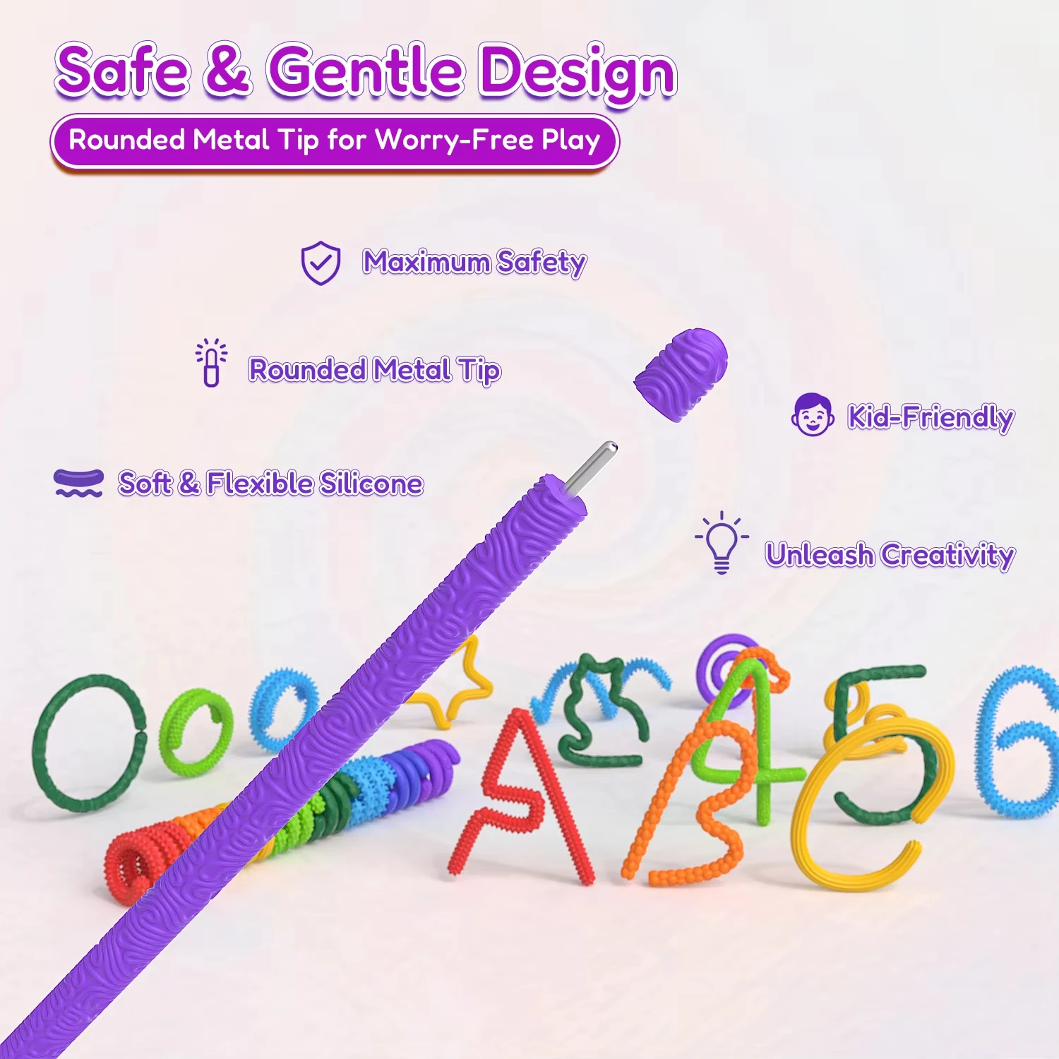 8pcs EDC Fidget Sensory Sticks Toys, Worry Balls Autism Calming Kid Adults Anxiety Relief Stress Sensory Toy, Christmas Gifts