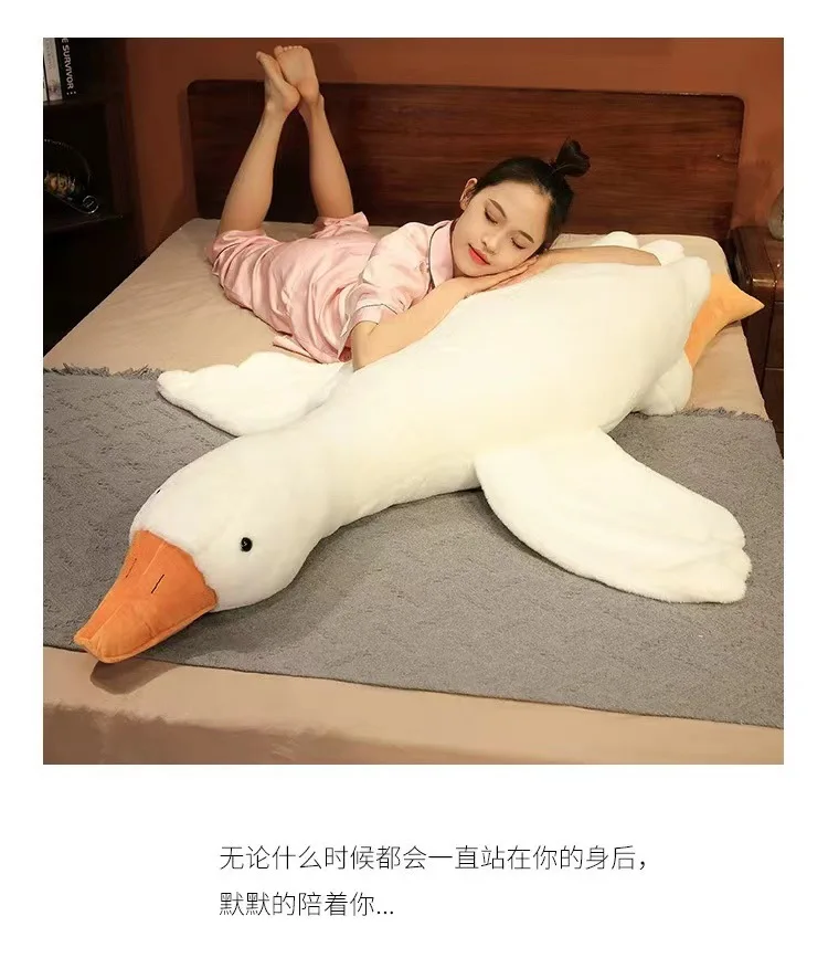 50-190cm White Hug Stuffed Animal Duck Kawaii Large 7 Colors Giant Goose Plush Toy Sleeping Pillow Big Christmas Gift for Friend