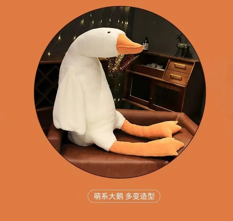 50-190cm White Hug Stuffed Animal Duck Kawaii Large 7 Colors Giant Goose Plush Toy Sleeping Pillow Big Christmas Gift for Friend