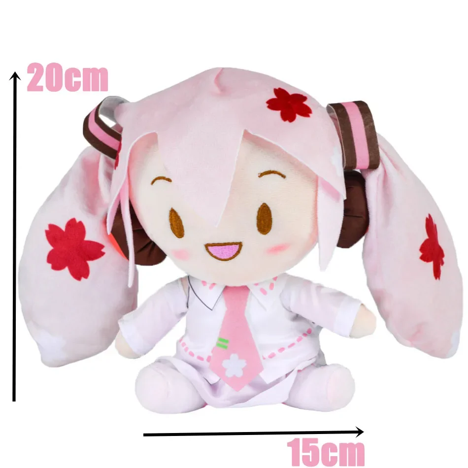 Cartoon 20cm Hatsune Miku Plush Doll Toy Anime sakura Miku snow Miku Character Kawaii Sitting posture Fufu Kids Christmas Gift