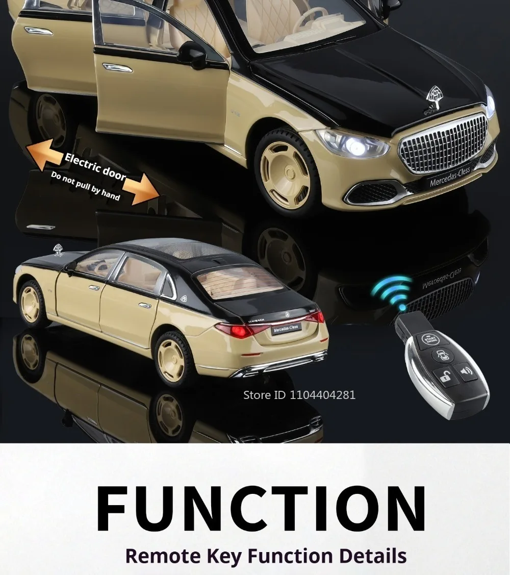 1:24 Pickup S680 Model Toys Alloy Diecast Car Front Wheel Steering Doors Opened Sound Light Pull Back Vehice Boy Christmas Gift