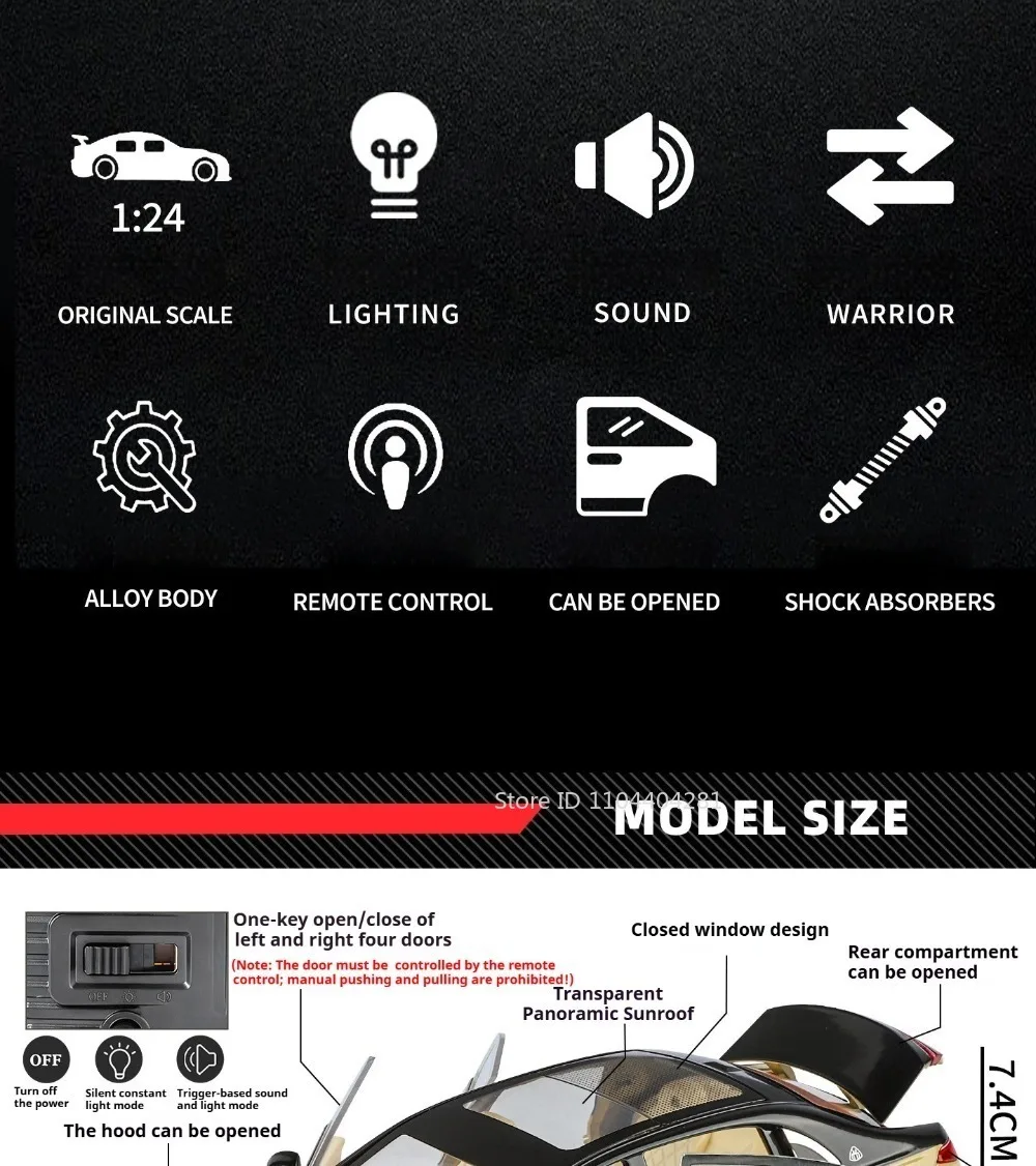 1:24 Pickup S680 Model Toys Alloy Diecast Car Front Wheel Steering Doors Opened Sound Light Pull Back Vehice Boy Christmas Gift