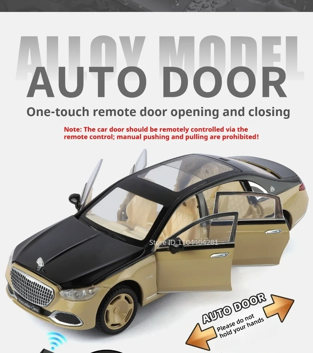 1:24 Pickup S680 Model Toys Alloy Diecast Car Front Wheel Steering Doors Opened Sound Light Pull Back Vehice Boy Christmas Gift