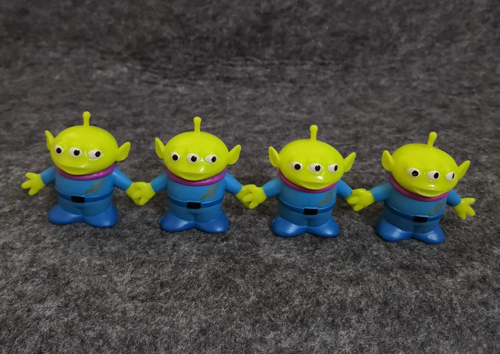 12pcs Toy Story Alien Chibi Figures Anime Disney Three Eyes Mini Doll Pvc Car And Desk Ornament Toys Christmas Gift Collection