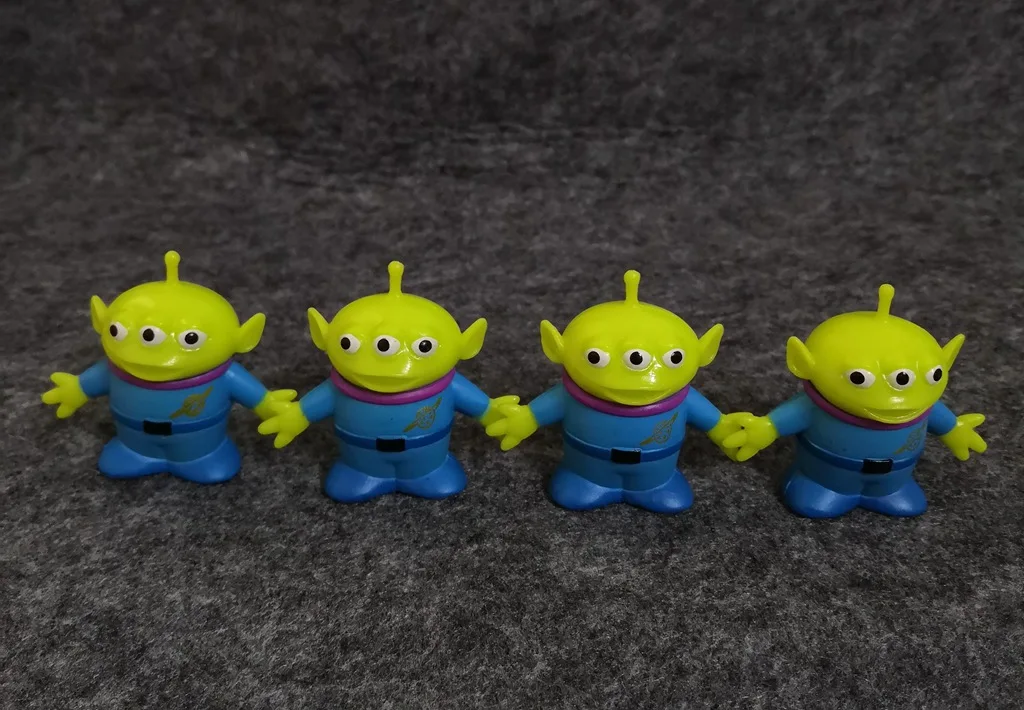 12pcs Toy Story Alien Chibi Figures Anime Disney Three Eyes Mini Doll Pvc Car And Desk Ornament Toys Christmas Gift Collection