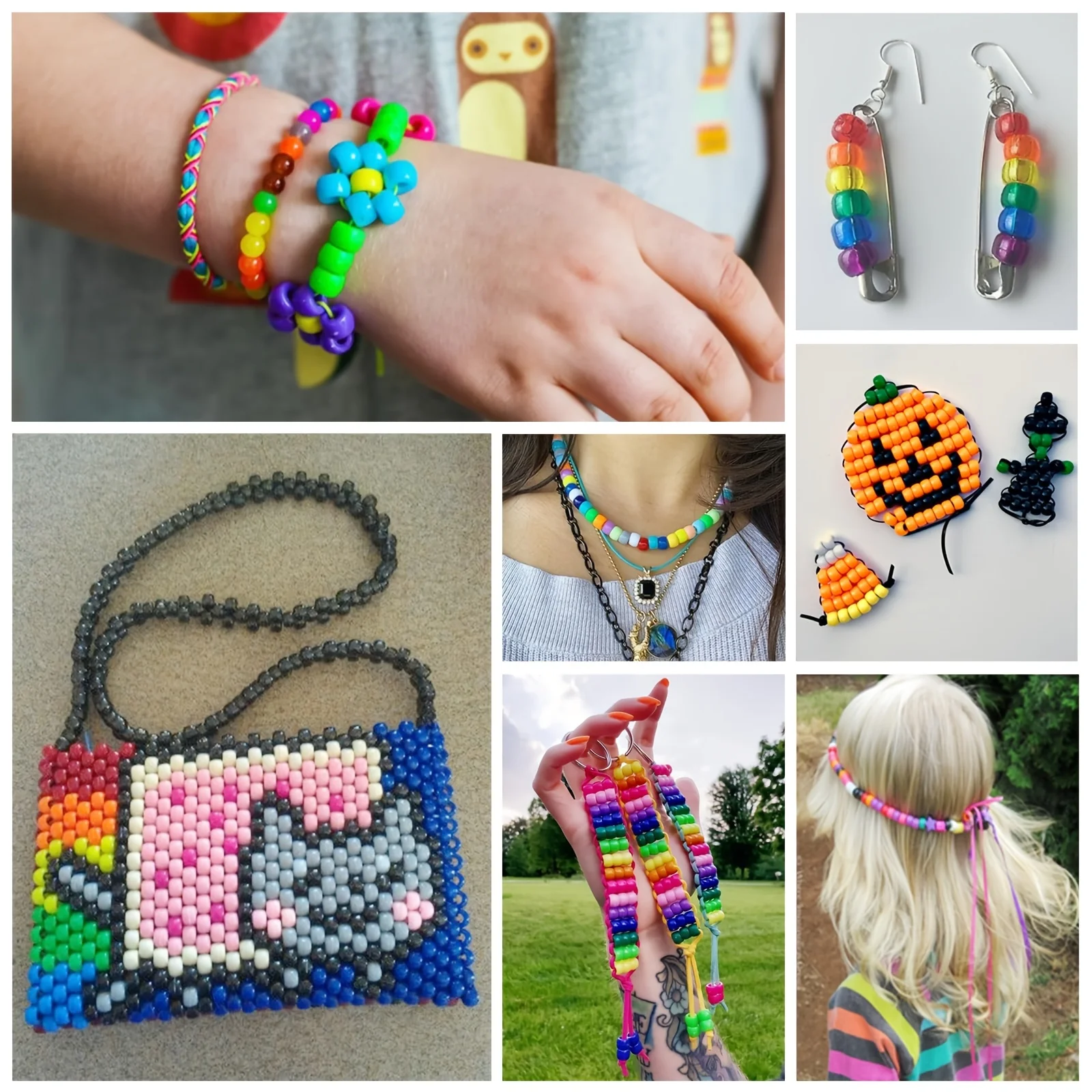 3600Pcs Pony Beads, 24 Colors Kandi Beads Bulk for Bracelets, Hair Braiding, DIY Jewelry & Christmas Gifts
