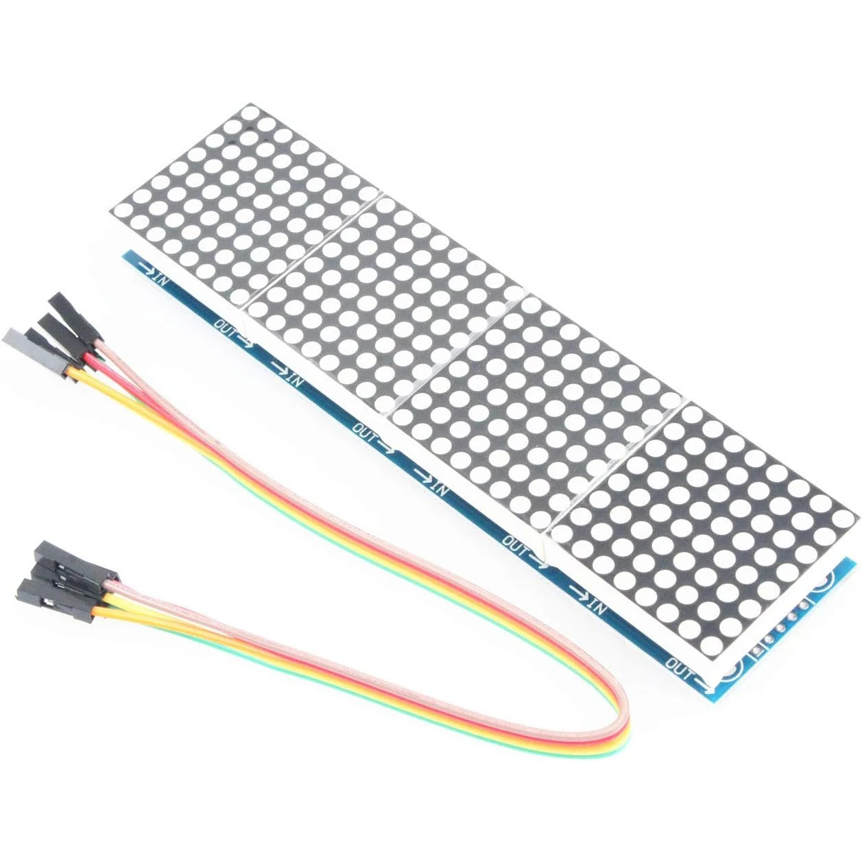 1pcs MAX7219 Dot Matrix Module Red Light 4 in 1 Display for Arduino Microcontroller with 5Pin Line Christmas Decoration DIY