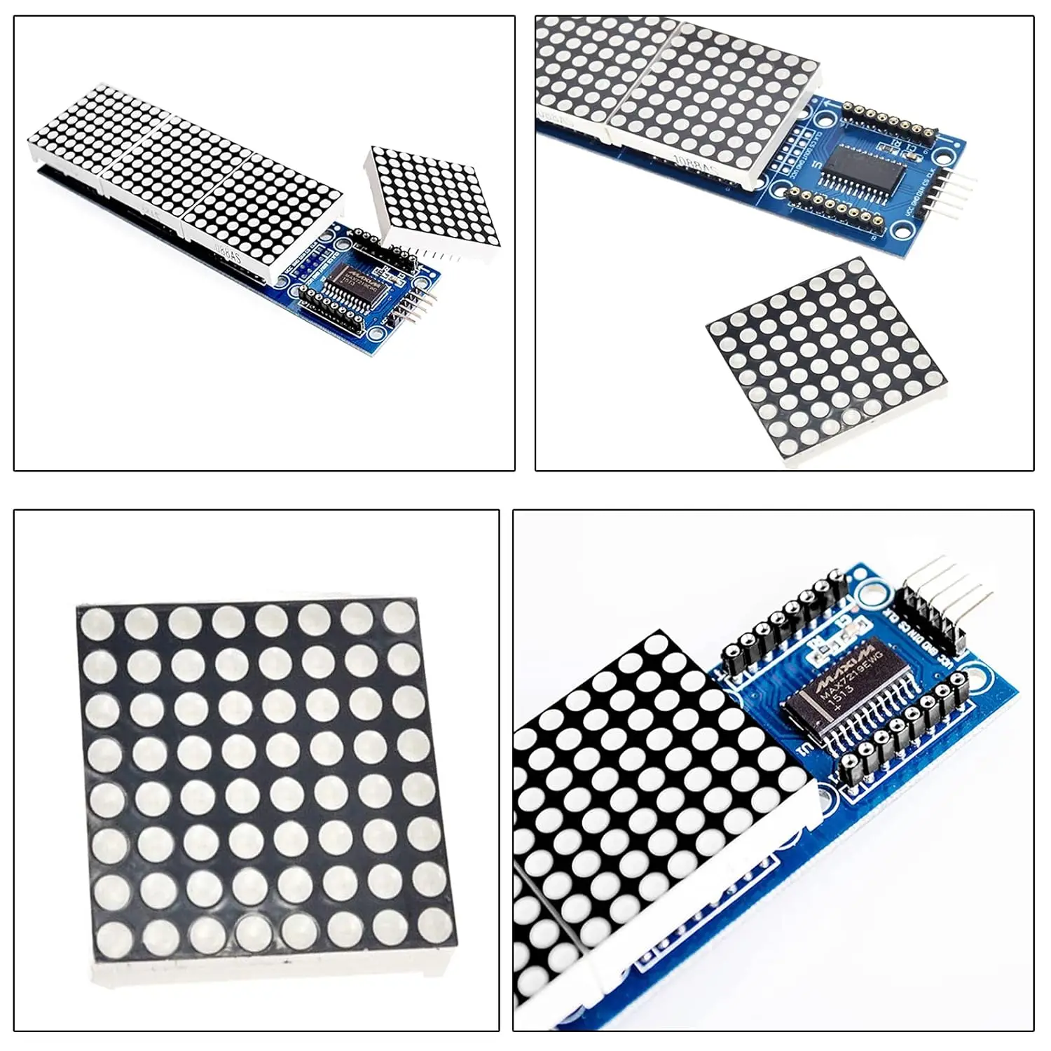 1pcs MAX7219 Dot Matrix Module Red Light 4 in 1 Display for Arduino Microcontroller with 5Pin Line Christmas Decoration DIY