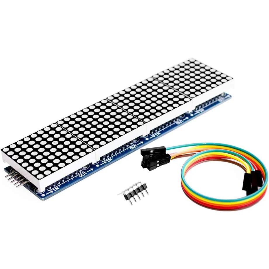 1pcs MAX7219 Dot Matrix Module Red Light 4 in 1 Display for Arduino Microcontroller with 5Pin Line Christmas Decoration DIY