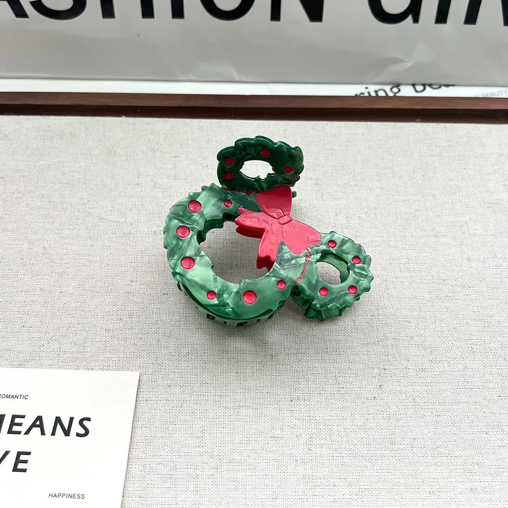 1pc New Christmas Car Acetate Hair Clip Mickey Head Butterfly Knot Hair Grab Cartoon Cute Back of Head Hair Accessory Hair Clip