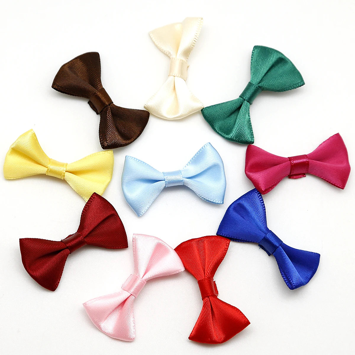 25/50pcs 3x1.5cm 4x2.5cm Small Satin Ribbon Bows Flower Appliques Sewing Crafts Bow Christmas Decorations Wedding Party Supplies