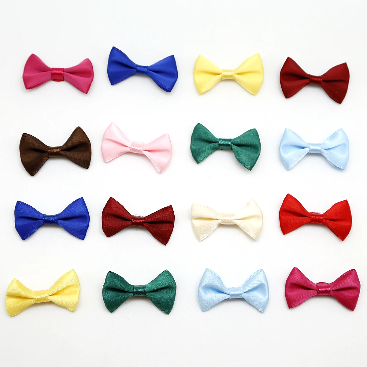 25/50pcs 3x1.5cm 4x2.5cm Small Satin Ribbon Bows Flower Appliques Sewing Crafts Bow Christmas Decorations Wedding Party Supplies