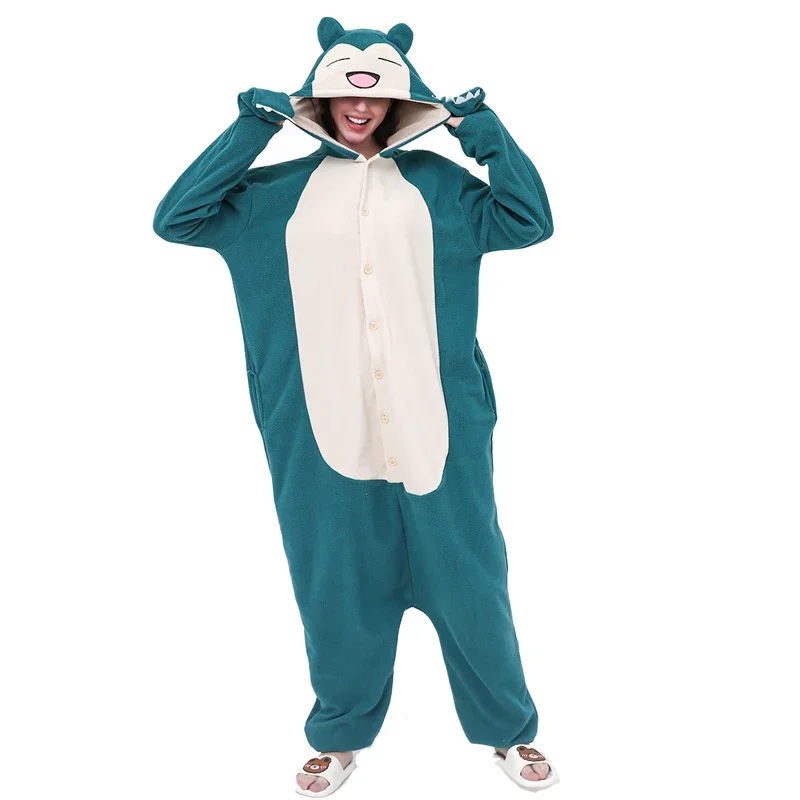 Snorlax Kigurumi Onesies Animal Pajamas Slippers Cosplay Costume Halloween Christmas Sleepwear Plus Size