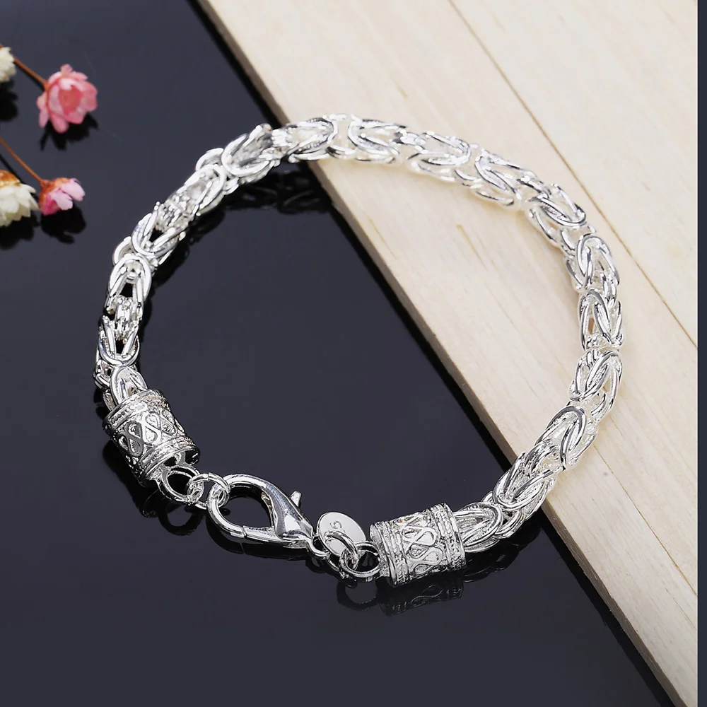 Hot Popular 925 Sterling Silver Bracelet for woman man 20mm chain luxury Wedding party Christmas Gifts fashion fine Jewelry