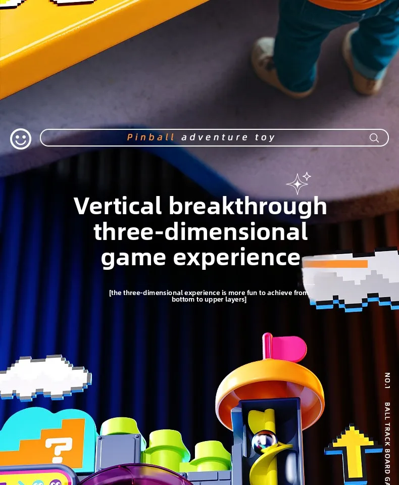 Educational Montessori Toys Multilayer Track Adventure Game Rail Rolling Ball Model Interactive Brain Kids Christmas Gift