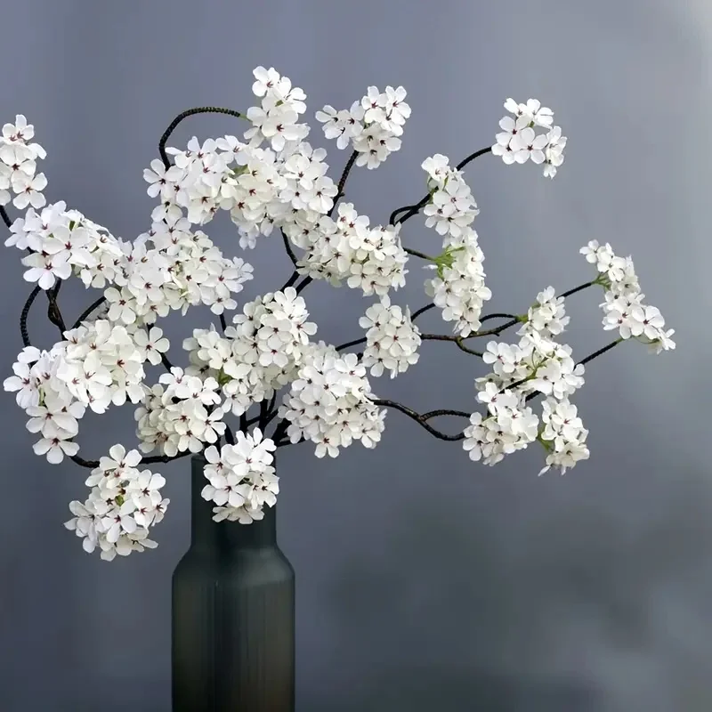 Luxury Artificial Pear Blossom Autumn Winter 90cm Slik Fake Flower For Living Room Wedding Party Decor Christmas Outdoor Floral