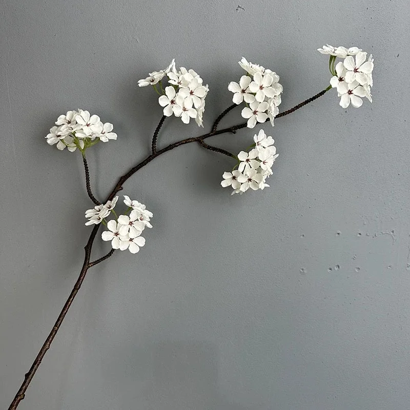 Luxury Artificial Pear Blossom Autumn Winter 90cm Slik Fake Flower For Living Room Wedding Party Decor Christmas Outdoor Floral