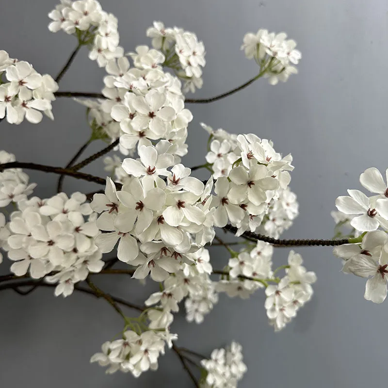 Luxury Artificial Pear Blossom Autumn Winter 90cm Slik Fake Flower For Living Room Wedding Party Decor Christmas Outdoor Floral