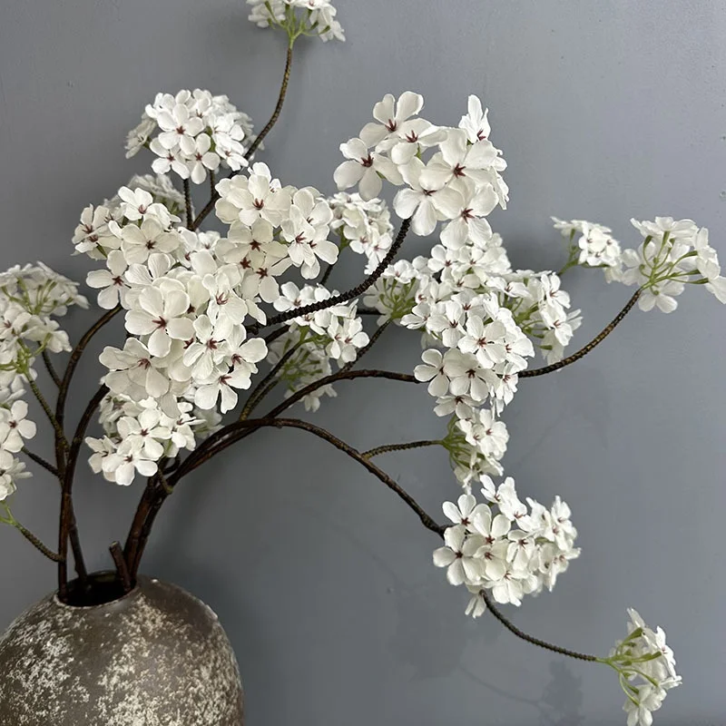 Luxury Artificial Pear Blossom Autumn Winter 90cm Slik Fake Flower For Living Room Wedding Party Decor Christmas Outdoor Floral