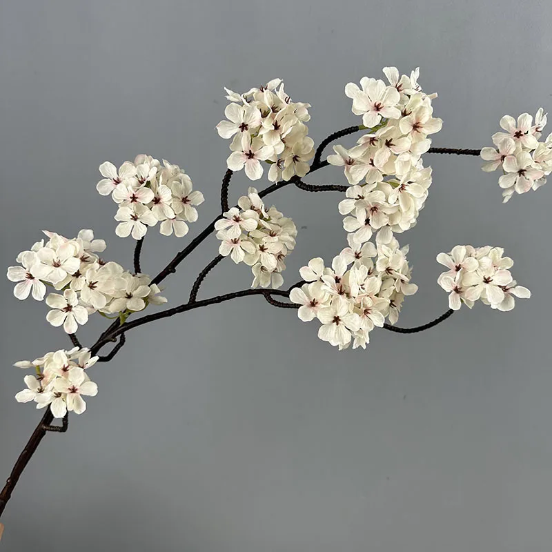 Luxury Artificial Pear Blossom Autumn Winter 90cm Slik Fake Flower For Living Room Wedding Party Decor Christmas Outdoor Floral