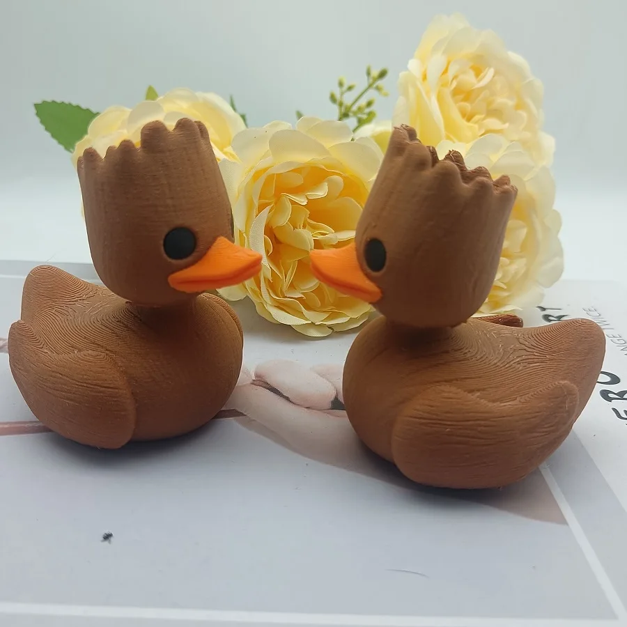 An Interesting Groot Duck Plastic Duck Vermicelli Art Model, 3D-Printed Groot Duck, Christmas Decoration, Car Ornaments