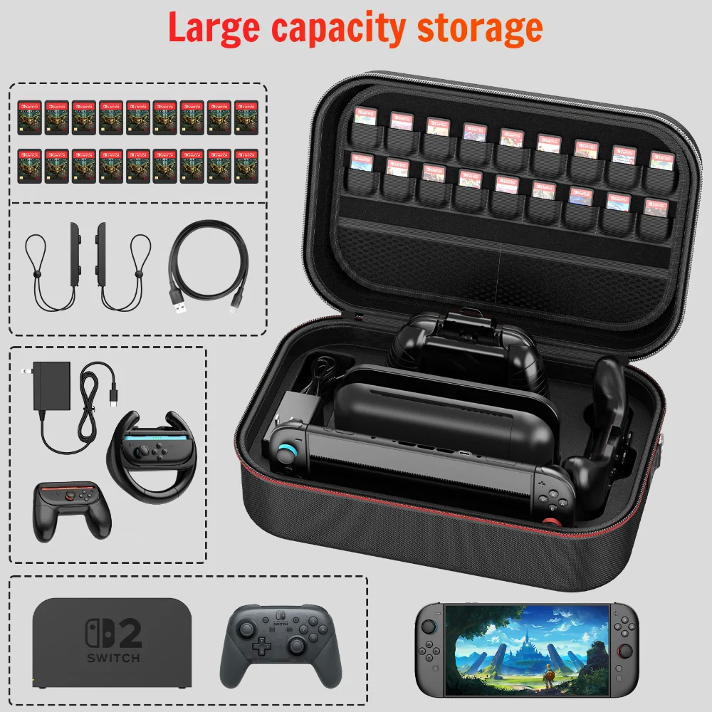 1pc Switch 2 Carry Case Portable Handheld Single Bag,Travel Case for Switch 2 Controller Accessories Men Women Christmas Gifts