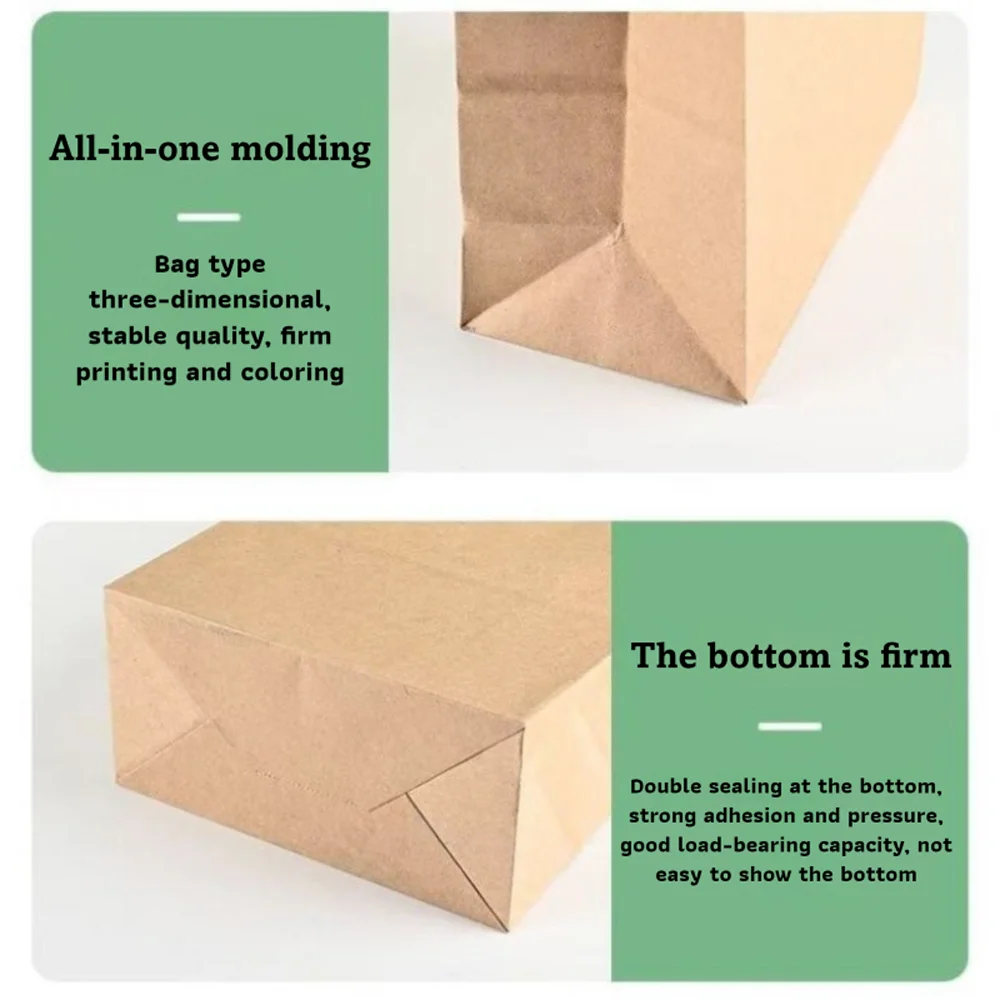 Kraft Paper Bags with Handles Birthday Wedding Christmas Party Decoration Baby Shower New Year Gift Packaging