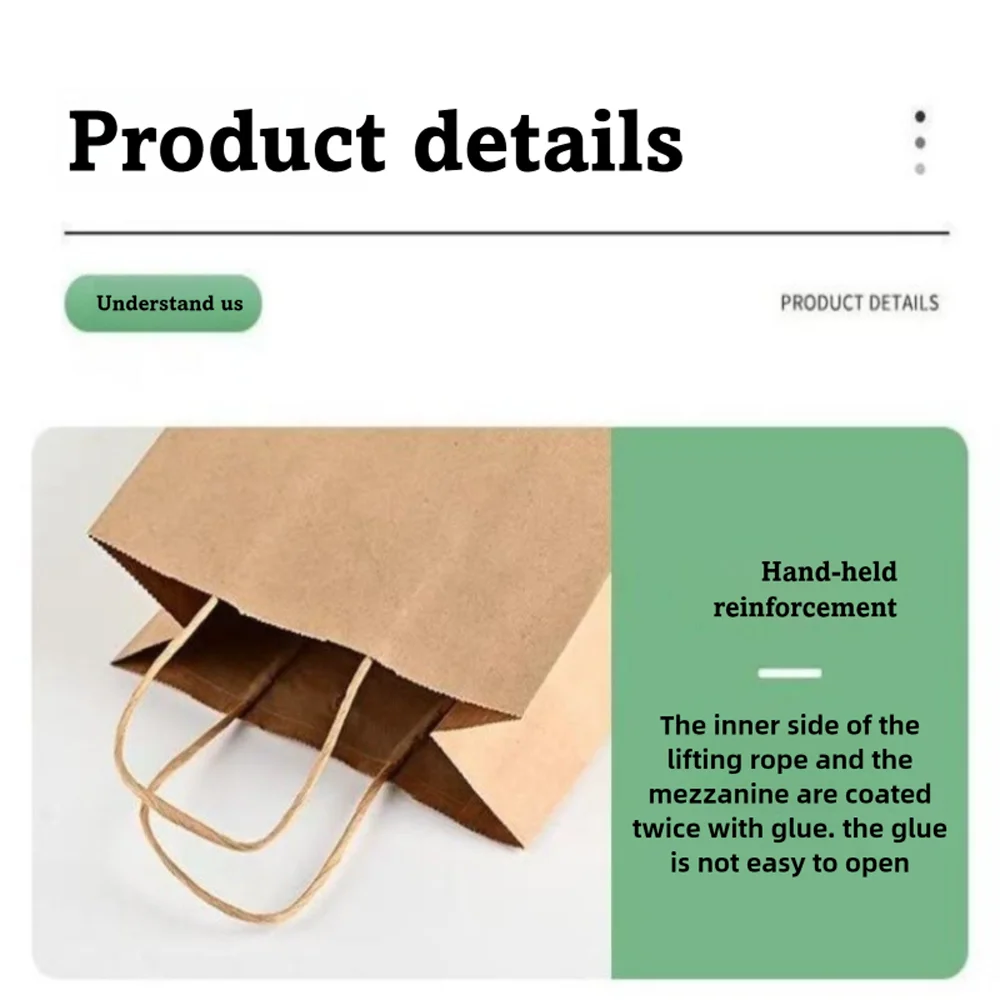 Kraft Paper Bags with Handles Birthday Wedding Christmas Party Decoration Baby Shower New Year Gift Packaging
