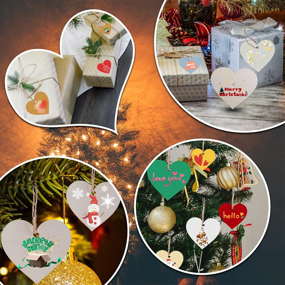 50/100/200Pcs Unfinished Wooden Hearts for Crafts 1-6cm Heart Blank Wood Ornaments Birthday Wedding Party Christmas Decor