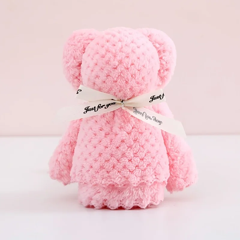 20pcs/10SET Teddy Bear Towel Gift Set, Wedding Companion Gift, Comes with Transparent Bag Suitable for Christmas, Birthday