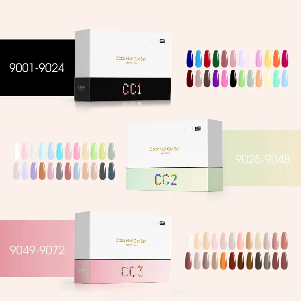 CANNI HEMA FREE 9ml Nail Gel Polish Kit Great Coverage Color Gel Set Nail Manicure Soak Off UV LED Christmas Red Gift Gel Nail