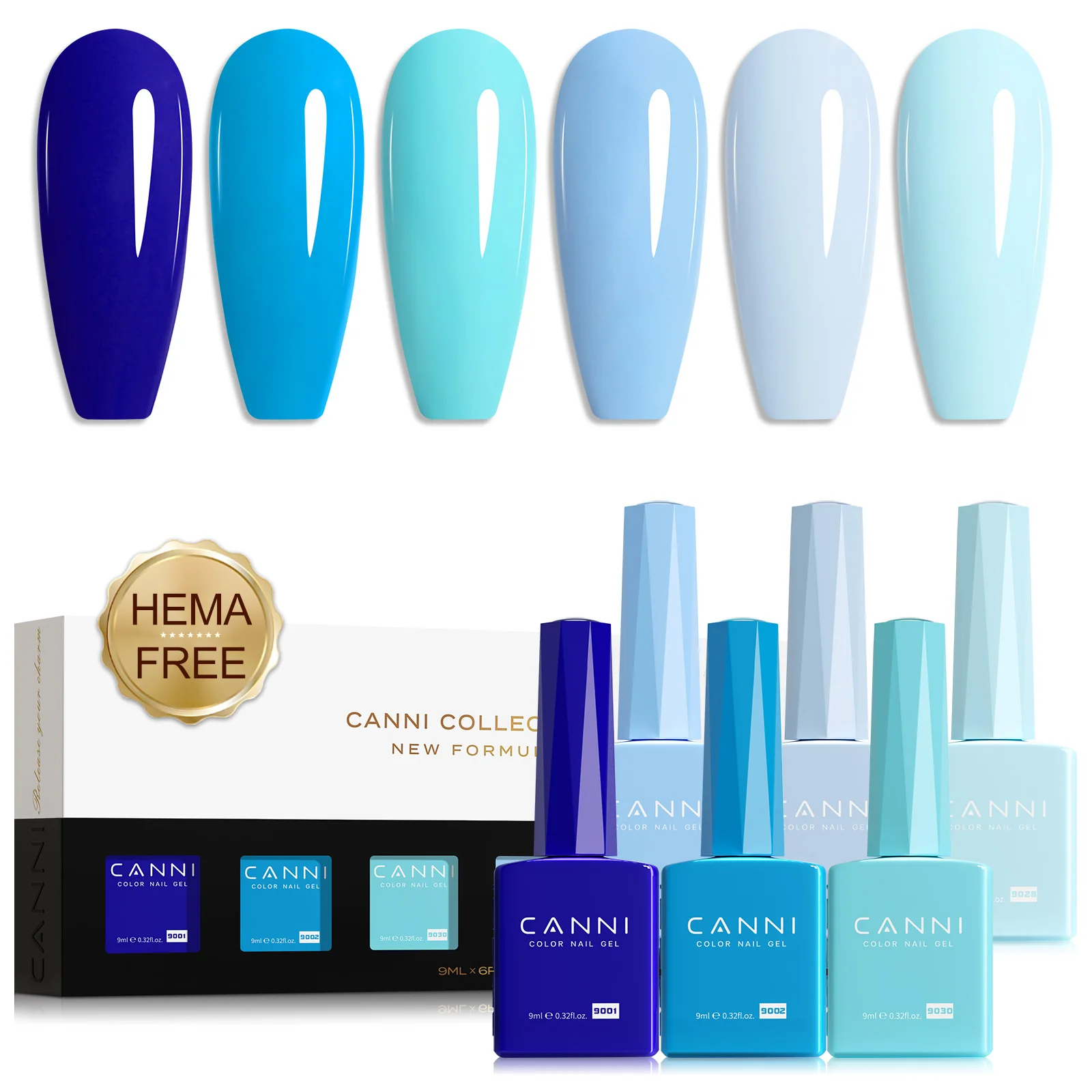 CANNI HEMA FREE 9ml Nail Gel Polish Kit Great Coverage Color Gel Set Nail Manicure Soak Off UV LED Christmas Red Gift Gel Nail