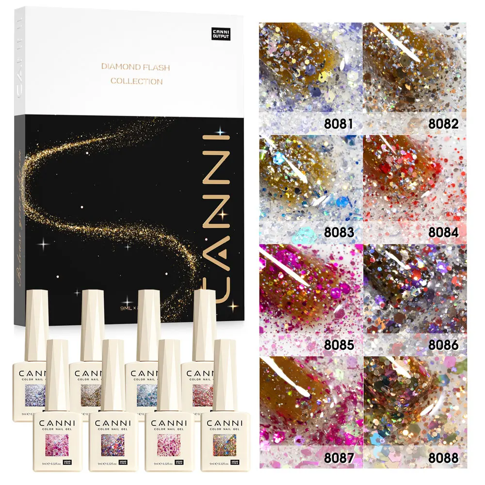CANNI HEMA FREE 9ml Nail Gel Polish Kit Great Coverage Color Gel Set Nail Manicure Soak Off UV LED Christmas Red Gift Gel Nail