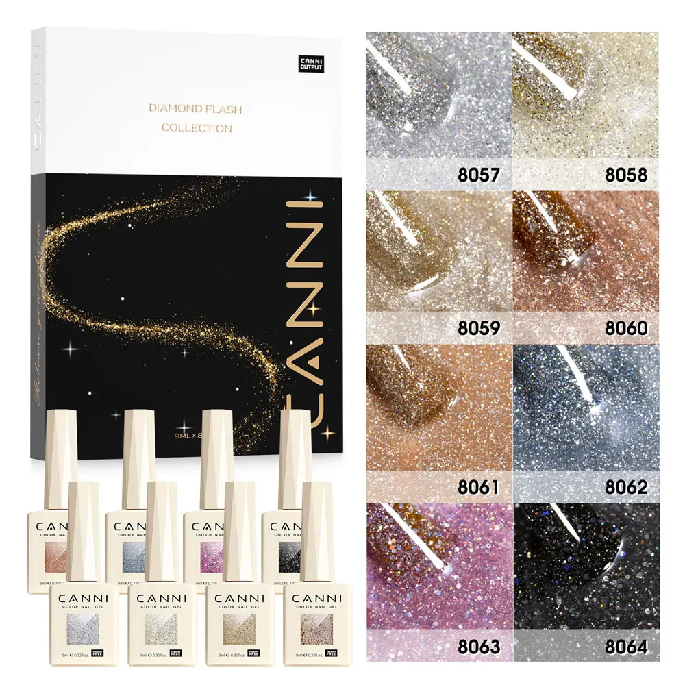 CANNI HEMA FREE 9ml Nail Gel Polish Kit Great Coverage Color Gel Set Nail Manicure Soak Off UV LED Christmas Red Gift Gel Nail