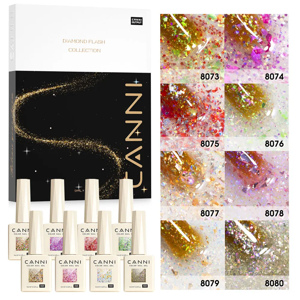 CANNI HEMA FREE 9ml Nail Gel Polish Kit Great Coverage Color Gel Set Nail Manicure Soak Off UV LED Christmas Red Gift Gel Nail