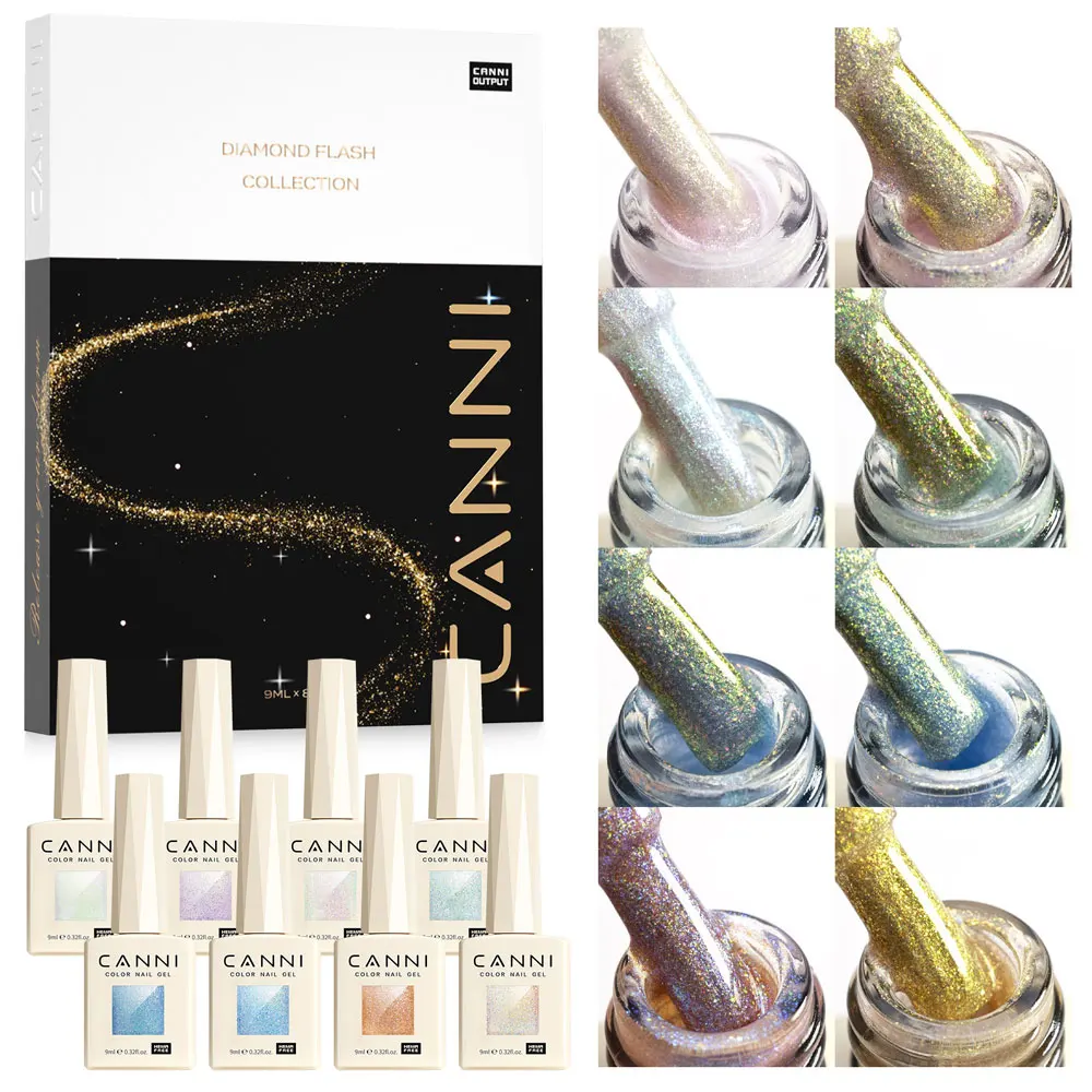CANNI HEMA FREE 9ml Nail Gel Polish Kit Great Coverage Color Gel Set Nail Manicure Soak Off UV LED Christmas Red Gift Gel Nail